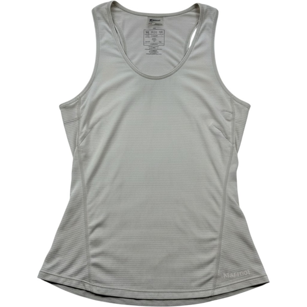 Marmot Womens Beige Racerback Active Tank Top Mesh Back Ribbed Size Medium